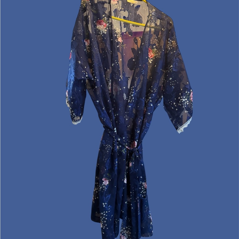 Floral Navy Women's Robe